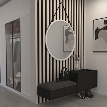 Oglindă Grace Round Mirror on a strap 80cm – Alb - Img 3