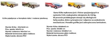 Pat copii cu saltea din spuma si somiera incluse, Monster Truck, ADRK Furniture - Img 2