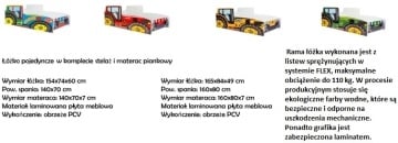 Pat copii cu saltea din spuma si somiera incluse, Tractor Red, ADRK Furniture - Img 4