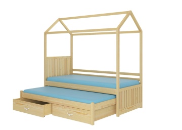 Pat dublu pentru copii, cu saltele, 180x90 cm, Jonaszek, ADRK Furniture – fotografie comercială a produsului