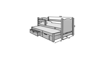 Pat pentru copii, dublu, Campos, ADRK Furniture - Img 6