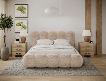 Pat tapițat Oloroso, 160x200 cm cu somieră metalică – Feldor 18 - Img 5