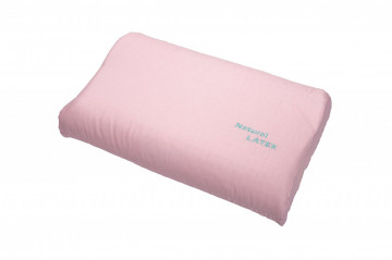 Perna ergonomica Somnart LATEXCEL, 64x40x11 cm, latex natural, husa bumbac 100%, roz - Img 1