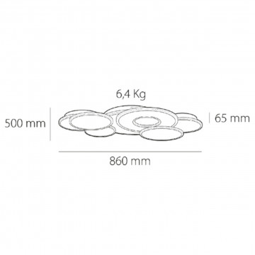 Plafoniera LED 98W, 86 x 50 cm, Alb, Belinus, Kelektron - Img 6