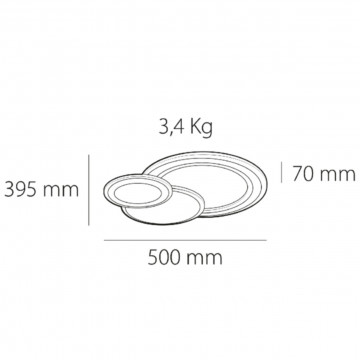 Plafoniera LED Belinus, 50 x 39.5 cm, Alb, Kelektron - Img 4
