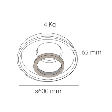 Plafoniera LED Lara, 80W, 3600 lm, Alb + Greige, Kelektron - Img 3