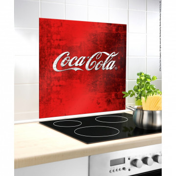 Protectie perete bucatarie Coca-Cola Classic, Wenko, 60 x 70 cm, sticla termorezistenta, rosu - Img 1