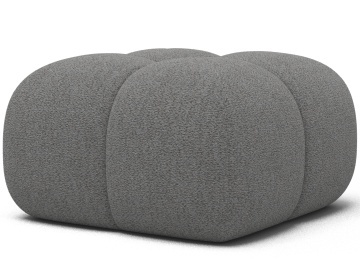 Puf Tapitat Covio 85x85x52 cm, gri Bouclé – Royal 04