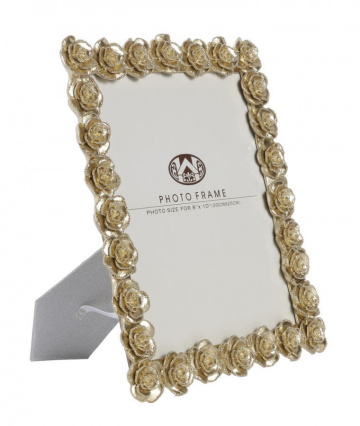 Rama foto aurie din sticla si rasina, 25,5 x 2,5 x 31 cm, Rossen Mauro Ferreti