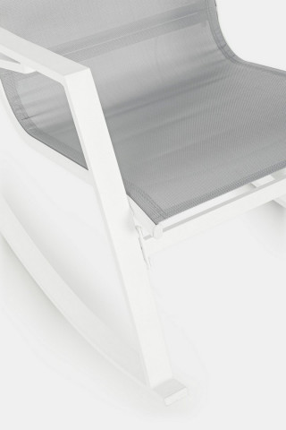 Scaun balansoar pentru gradina gri/alb din metal si textilena, 60,5 cm, Demid Bizzotto - Img 8