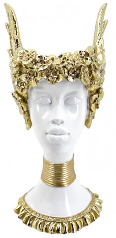 Sculptura aurie / alba din rasina, 15 x 14,5 x 32 cm, Athena Mauro Ferreti