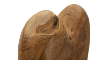 Sculptură Cuore din Teak Reciclat, 25x12x45 cm, Mauro Ferretti - Img 4