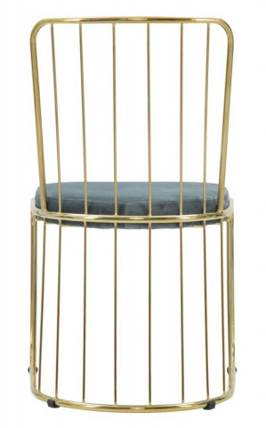 Set 2 scaune dining aurii din metal si catifea, 56 x 47 x 82 cm, Cage Mauro Ferreti - Img 4