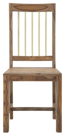 Set 2 scaune dining din lemn de sheesham si metal, 50 x 45 x 100 cm, Elegant Mauro Ferreti - Img 2