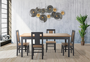 Set 2 scaune dining din MDF si lemn de brad, 44 x 44 x 96 cm, Male Mauro Ferreti - Img 6