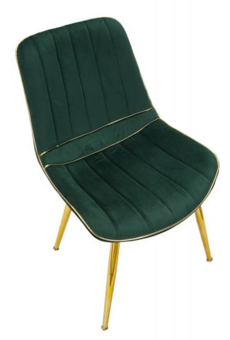 Set 2 scaune dining verzi din catifea si metal, PARIS Mauro Ferretti - Img 5