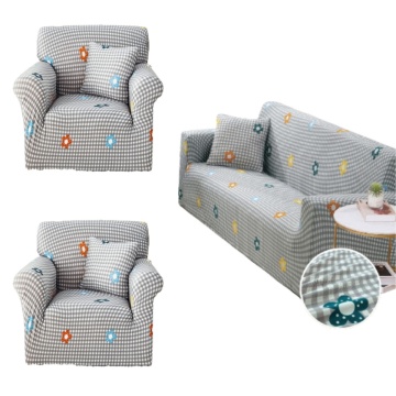 Set huse elastice pentru canapea 3 locuri si 2 fotolii, cu brate, alb / gri, SHEJ-39 – imagine suplimentară a produsului