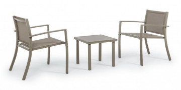 Set mobilier gradina 3 piese grej din stofa si metal, Auri Bizzotto - Img 1