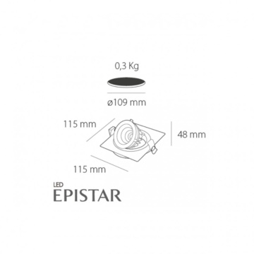 Spot incastrat COB Periscope SE, alb, Max 9W, lumina neutra, Kelektron – fotografie de produs pe fundal neutru