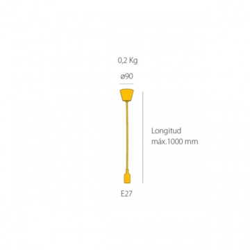 Suport lampa Deco, galben, Soclu E27, Max 60W, Kelektron – fotografie de produs din catalog