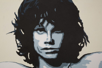 Tablou decorativ din panza si lemn, 100 x 3 x 120 cm, Jim Morrison Mauro Ferreti - Img 2
