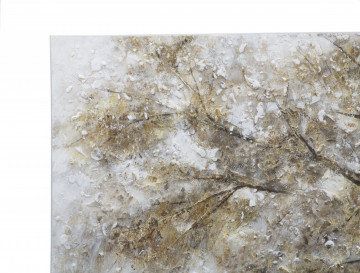 Tablou decorativ maro din panza si lemn de pin, 140 x 3,8 x 70 cm, Tree Dark Mauro Ferreti - Img 2