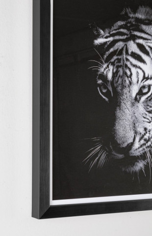 Tablou decorativ negru/alb din MDF si plastic, 43x3,2x43 cm, Dovada Tiger Bizzotto - Img 2