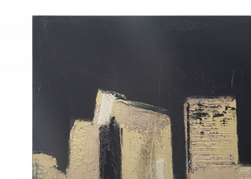 Tablou decorativ negru/auriu din lemn de Pin si panza, 150x3,8x70 cm, Golden City Mauro Ferretti - Img 2