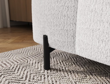 Taburet Tapitat cu Picioare Ferivo, 140x70x40 cm, alb bouclé – Royal 01 - Img 7