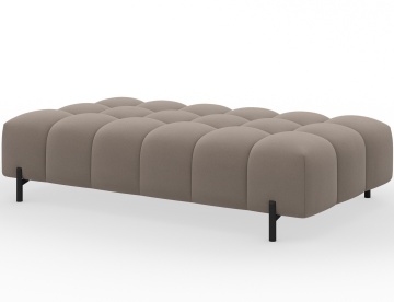Taburet Tapitat cu Picioare Ferivo, beige plush – Sola 18