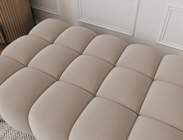 Taburet Tapitat cu Picioare Ferivo, beige plush – Sola 18 - Img 8