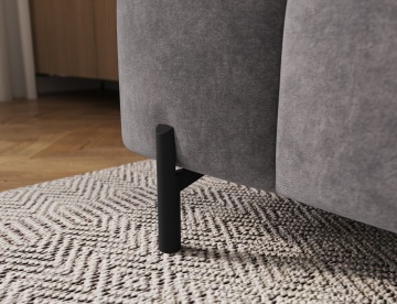 Taburet Tapitat cu Picioare Ferivo, gri velvet – Aura 04 - Img 7