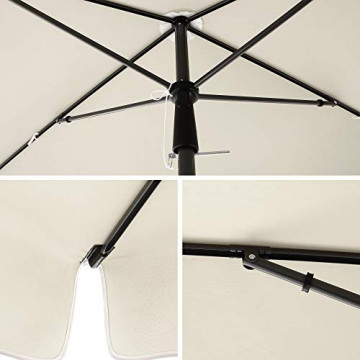 Umbrela de gradina crem din poliester si metal, 200x125 cm, Vasagle - Img 6