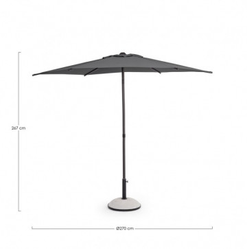 Umbrela de gradina cu brat pivotant gri antracit din poliester si metal, ∅ 270 cm, Samba Bizzotto - Img 2