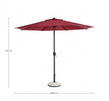 Umbrela de gradina cu brat pivotant rosu bordo din poliester si metal, ∅ 300 cm, Rio Bizzotto - Img 2