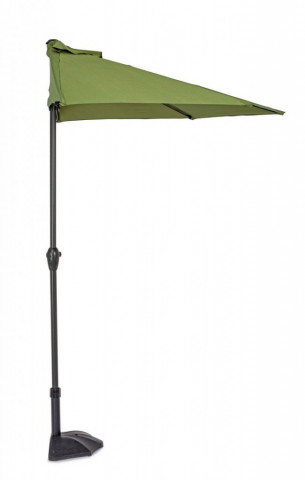 Umbrela de gradina semiluna verde olive din poliester si metal, 270x135 cm, Kalife Bizzotto - Img 2