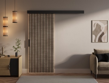 Ușă glisantă Perion – 86x1.6x205 cm – Sonoma / Negru - Img 3