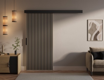 Ușă glisantă Perion – 96x1.6x205 cm – Cașmir / Negru - Img 3