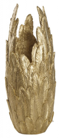 Vaza decorativa aurie din rasina, 34 x 32 x 80 cm, Piume Mauro Ferreti