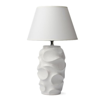 Veioza alba din ceramica, ø 45 cm, soclu E27, Max 40W, Warsaw Mauro Ferreti