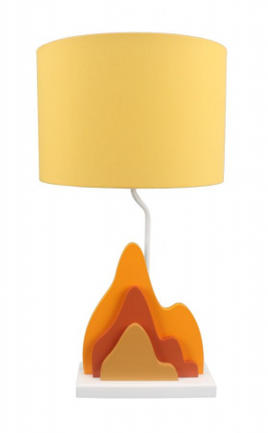 Veioza decorativa portocalie din MDF si metal, ø 30 x H57 cm, Color Mauro Ferreti