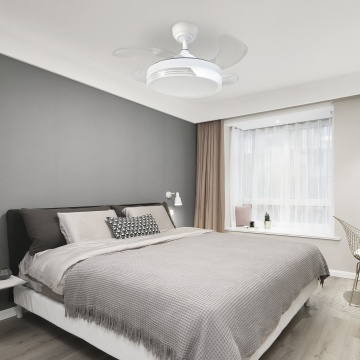 Ventilator de tavan LED Brezza, 4 pale, Ø90 cm, 48W, Alb, Kelektron - Img 4