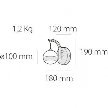 Aplică Drops 1B Kelektron 8W pentru interior, finisaj crom, protecție IP20, SKU 20 5 06 008 33 119