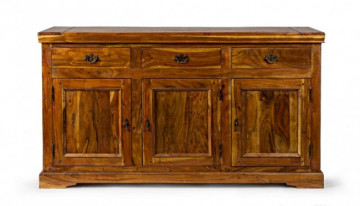 Bufet maro rustic din lemn masiv de Acacia, 160x50x90 cm, Chateaux Bizzotto - Img 3