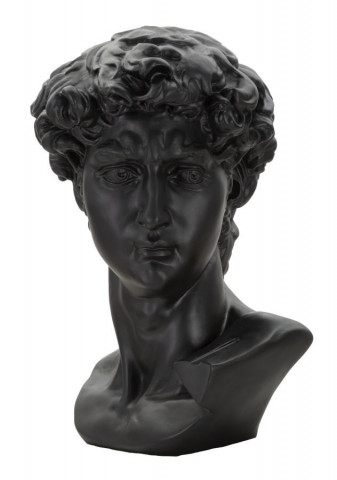 Bust decorativ negru din polirasina, 44x35,5x60 cm, Roman Man Mauro Ferretti - Img 2