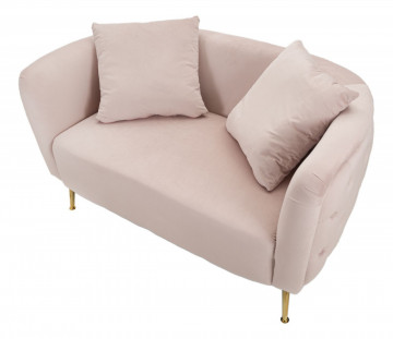 Canapea cu 2 locuri, roz, din stofa si metal, 127 x 74 x 73 cm, Bucarest Mauro Ferreti - Img 11