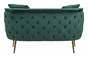 Canapea cu 2 locuri, verde, din stofa si metal, 127 x 74 x 73 cm, Bucarest Mauro Ferreti - Img 11