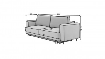 Canapea Dalia extensibil, 260x95x90 cm – Royal 01 - Img 3