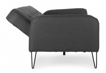 Canapea extensibilă neagra din stofa si lemn de Eucalipt cu 3 locuri, 200 cm, Bridjet Bizzotto - Img 10