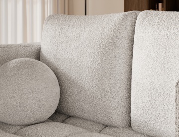 Canapea Kastol , alb bouclé extensibil, 137x71x74 cm – Royal 01 - Img 9
